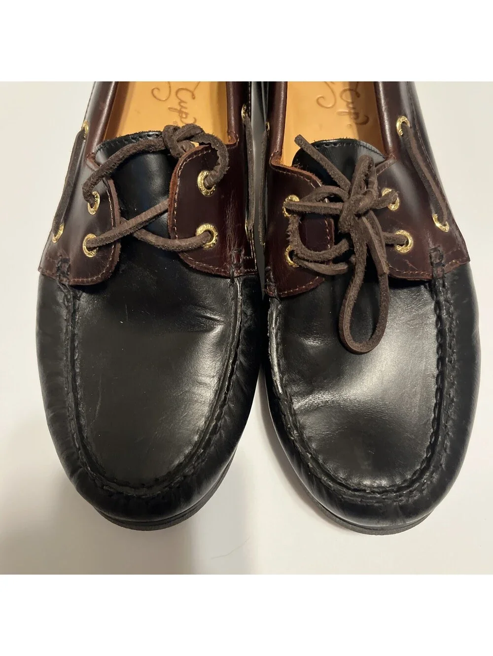 Sperry Top-Sider Gold Cup A/O 2-Eye Boat Shoes Black Leather Mens 11 STS12955
